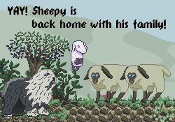 Endscreen frame from Sheepy game
